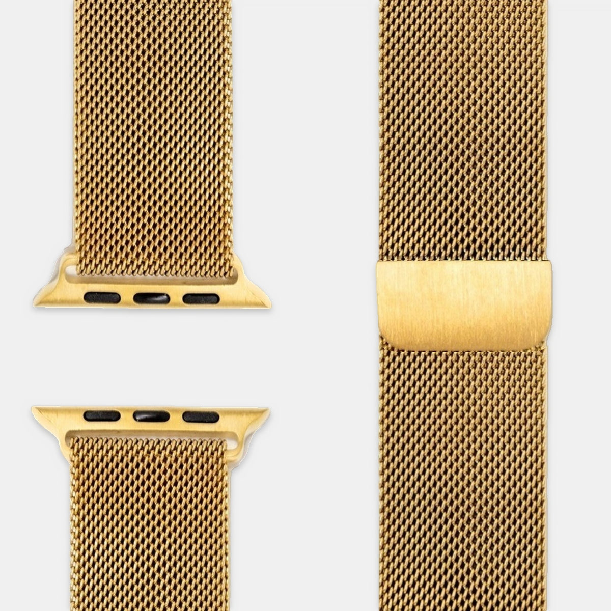 Milanaise Armband Gold, Geflecht und Verschluss nah