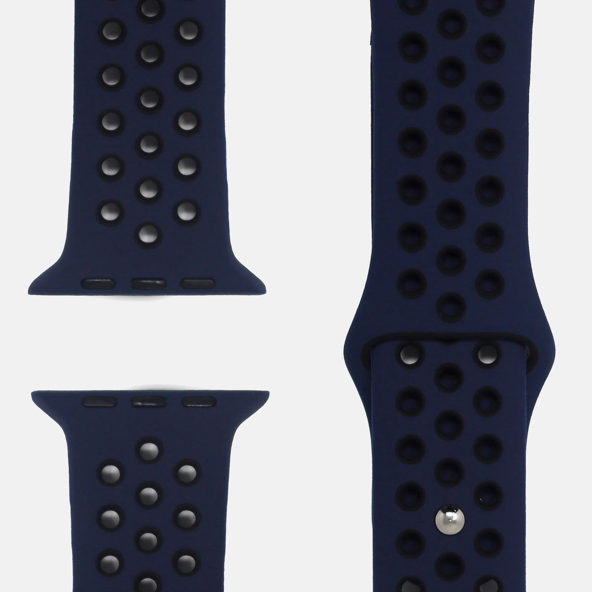 Silikonarmband Bicolor Marineblau/Schwarz, passend für Apple Watch