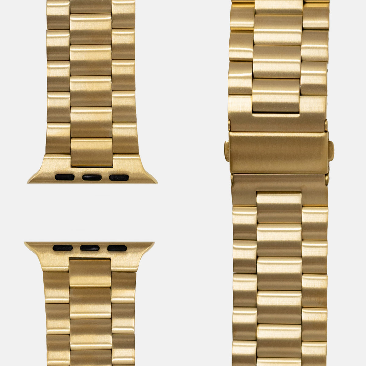 Gliederarmband Hera Gold für Apple Watch: Konnektoren und Faltschließe