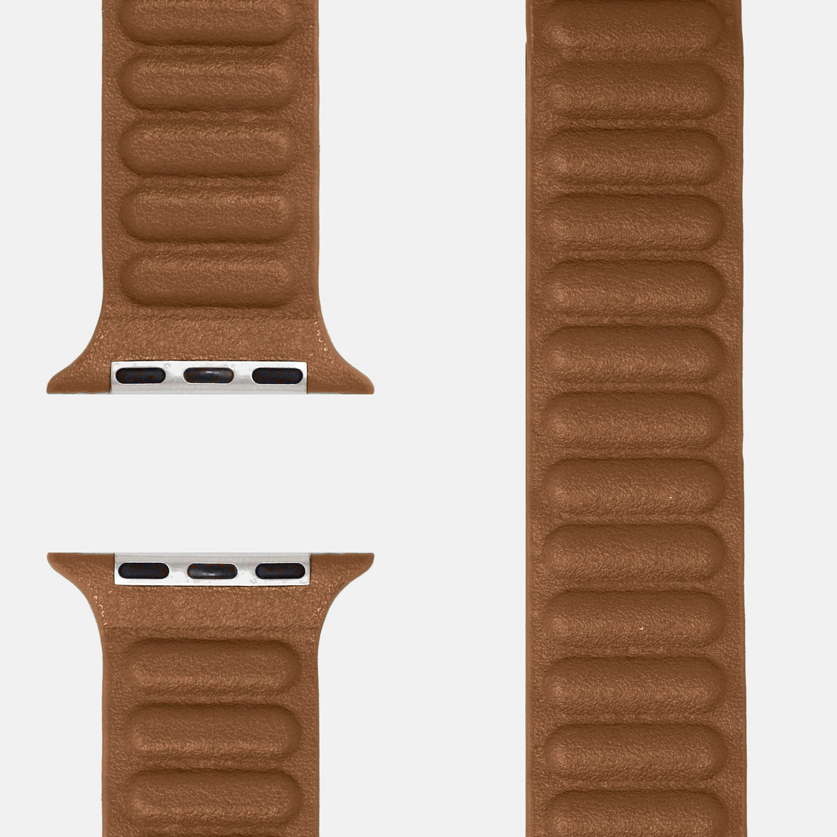 Leder Loop Armband Braun für Apple Watch, beide Enden mit Adaptern und Band