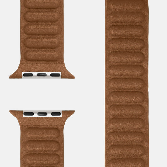 Leder Loop Armband Braun für Apple Watch, beide Enden mit Adaptern und Band