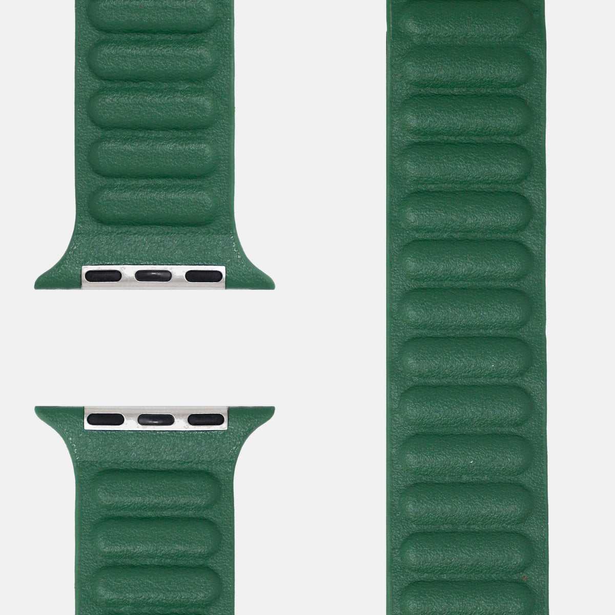 Leder Loop Armband Grün für Apple Watch, beide Enden mit Adaptern und Band