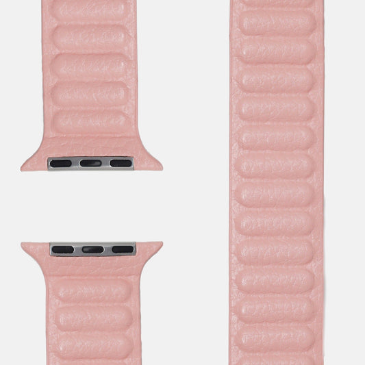 Leder Loop Armband Rosa für Apple Watch, beide Enden mit Adaptern und Band