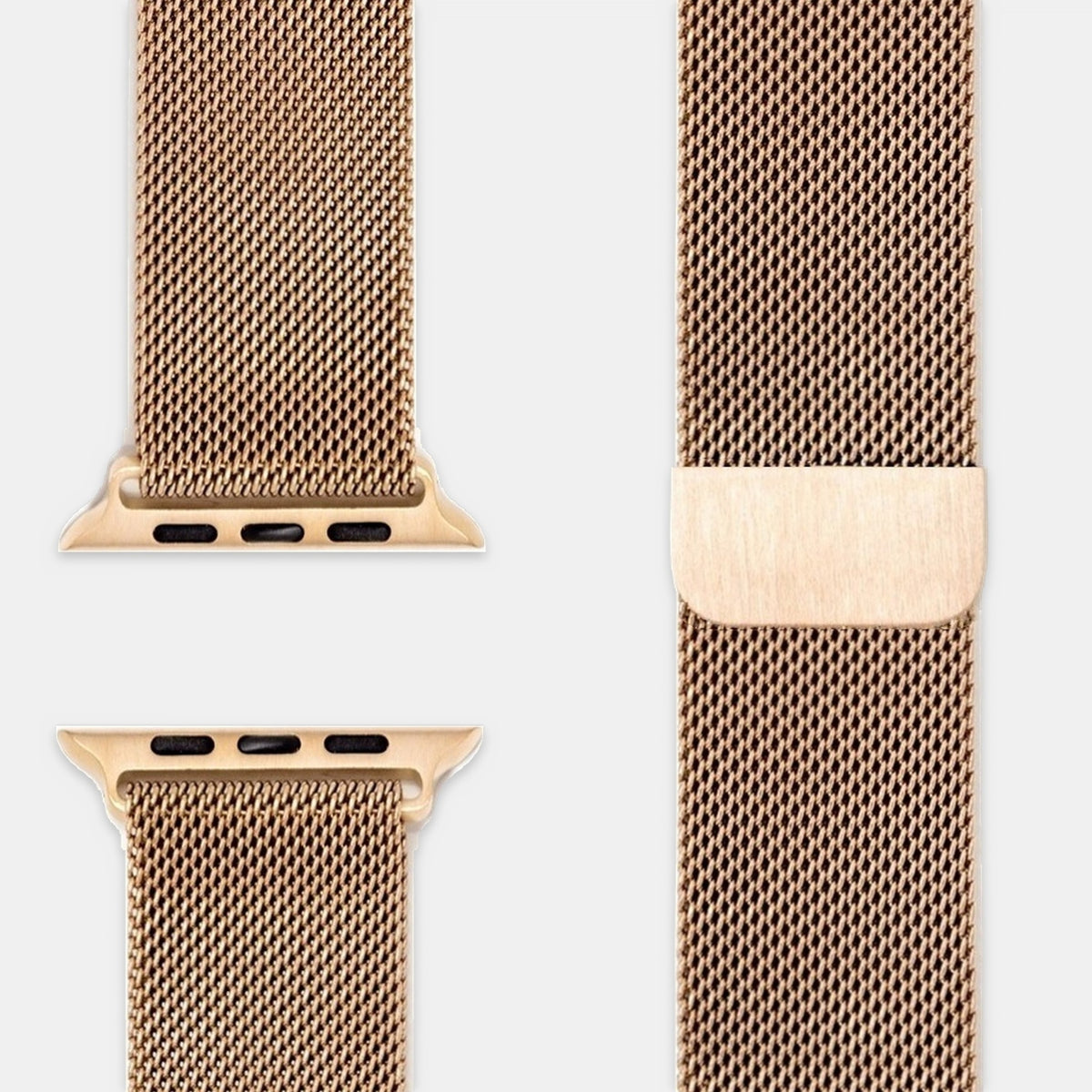 Milanaise Armband Roségold, Geflecht und Verschluss nah