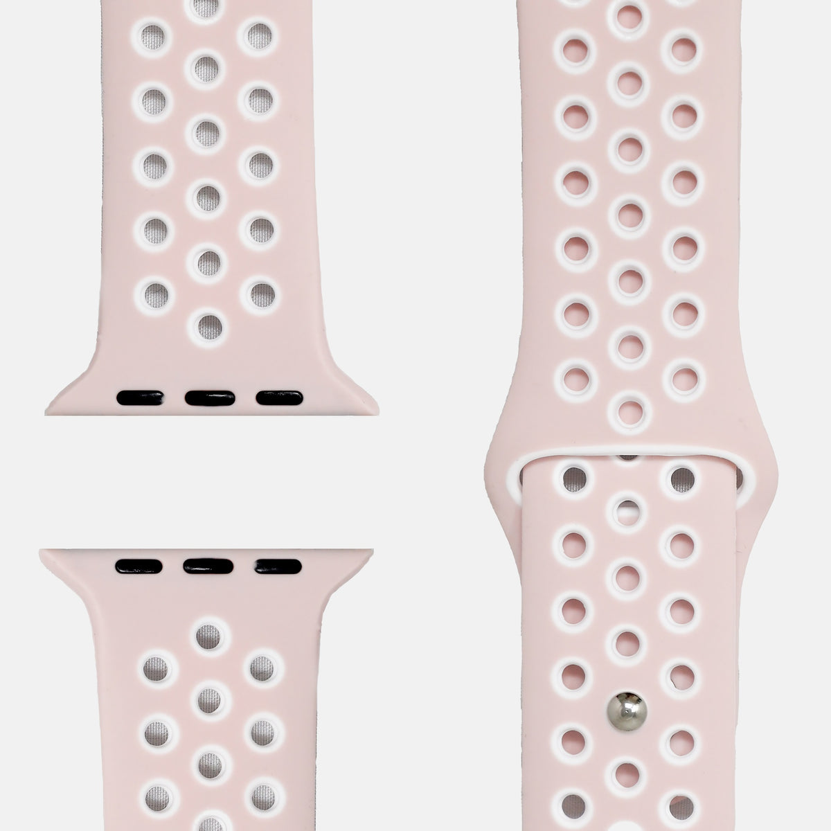 Silikonarmband Bicolor Rosa/Weiß, passend für Apple Watch