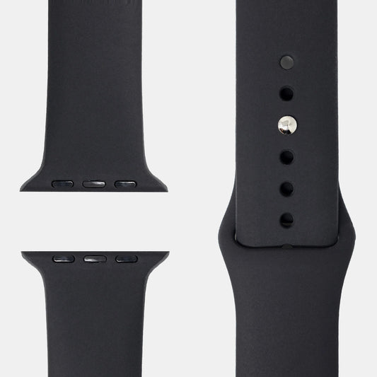 Sport-Silikonarmband Schwarz für Apple Watch